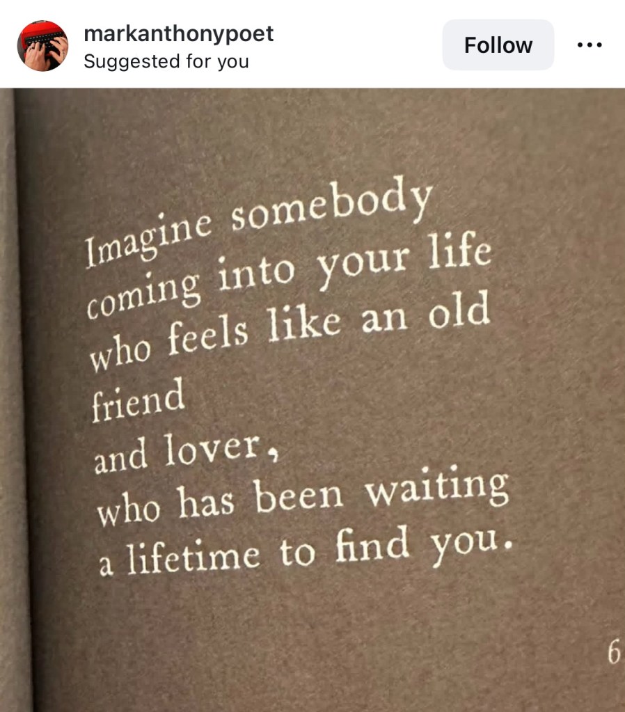 Imagine somebody coming into your life who feels like an old friend and lover, who has been waiting a lifetime to find you.